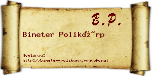 Bineter Polikárp névjegykártya